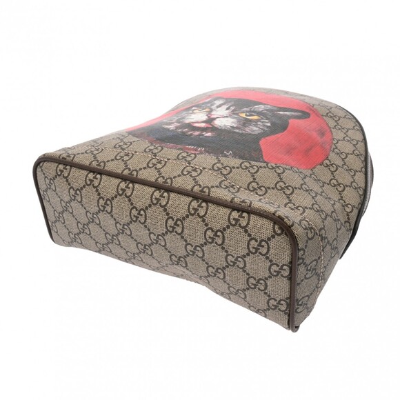 Gucci GG Supreme Mystic Cat Backpack Greige Canvas Daypack - Picture 3 of 9